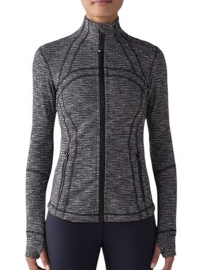 Lululemon Define Jacket Size 6 Coco Pique Black Grey White Luon Zip Yoga